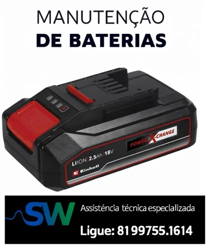 Manutenção em baterias de lítio e similares