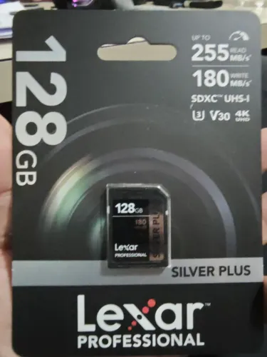 Cartão Lexar SDCX 128 GB silver plus 