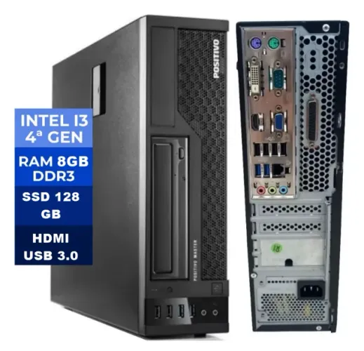 Cpu Desktop Positivo I3-4160 4ºGeração + SSD 128GB + Memória 8gb