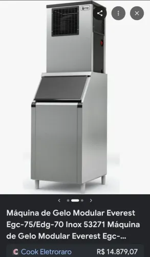 Máquina de gelo Everest 75 kg / 70 reservatório