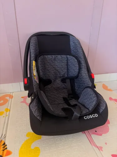Travel System Cosco Reverse (Carrinho + Bebê Conforto) - Preto Rajado - Usado 1 ano