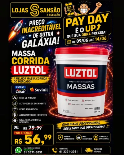 Massa corrida luztol 25kg