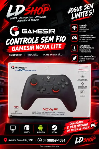 Controle Gamesir T4 Nova Lite S/ Fio Com Hall Effect Cor Space Purple