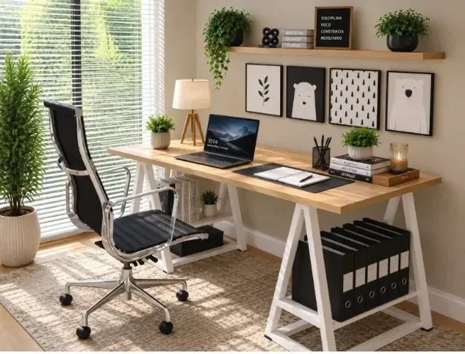 Mesa De Escritório Cavalete Deluxxe.L140cm x P60cm x A74cm