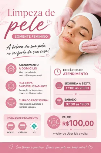 Limpeza de pele feminina 