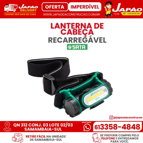 LANTERNA P/ CABECA RECARREGAVEL SATA