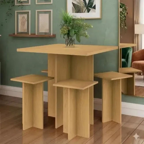 Mesa de jantar com 4 bancos