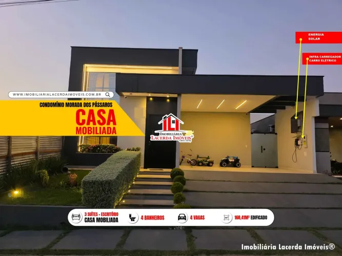 Morada dos Pássaros, Casa térrea com 3 suítes + Escritório, En,ergia solar, Piscina, churr