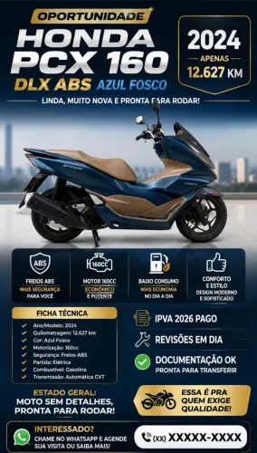 Honda PCX 160 DLX ABS Azul Fosco
