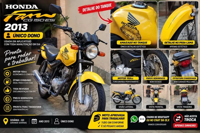 Honda CG 150 Fan ESi 2013 Único Dono | Goiânia/GO