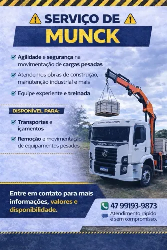 Serviço de Munck e Içamento de Cargas