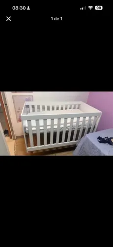 Berço vira mini cama com colchão anti refluxo