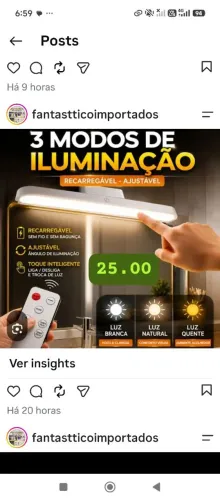 Luminária 3 em 1 c controle sem fion