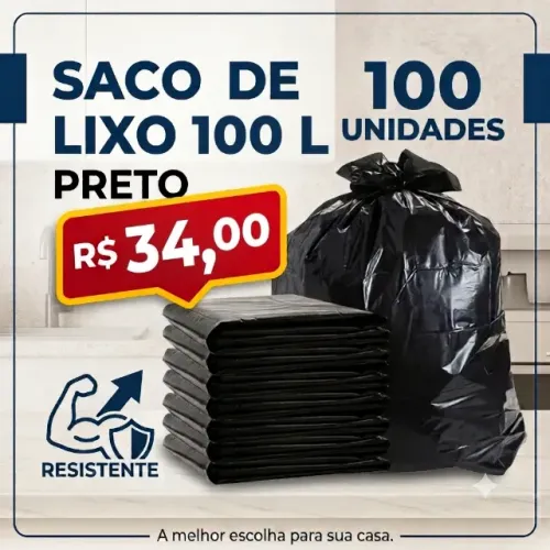Saco de Lixo 100 litros Resistente