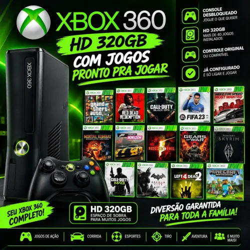 Xbox 360 2 controles +Hd de 320gb