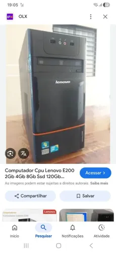 Cpu Completo Lenovo 4gb de ram e 32bits. 
