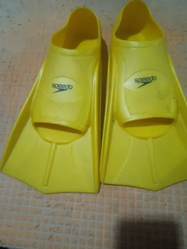 Nadadeira Pé De Pato Speedo Dual Training Fin Amarela - Tamanho 33/34