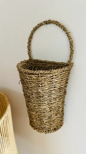 floreira de palha 32x15cm