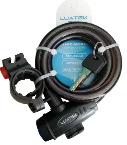 CADEADO ANTIFURTO COM CHAVE 12 X 1200MM LUATEK LK-BL04