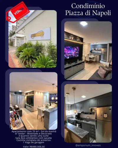 Apartamento à Venda - Condomínio Piazza de Napoli, Cuiabá - MT