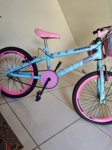 Bicicleta Infantil Colli Jully Aro 20 ? Azul e Rosa ? Bem Conservada