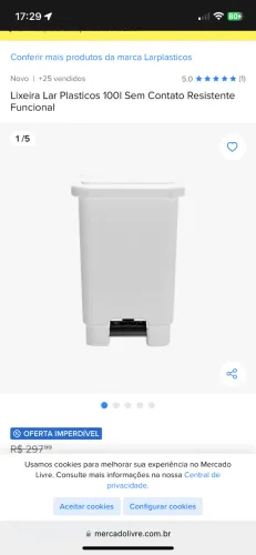 Lixeira 100 litros pedal