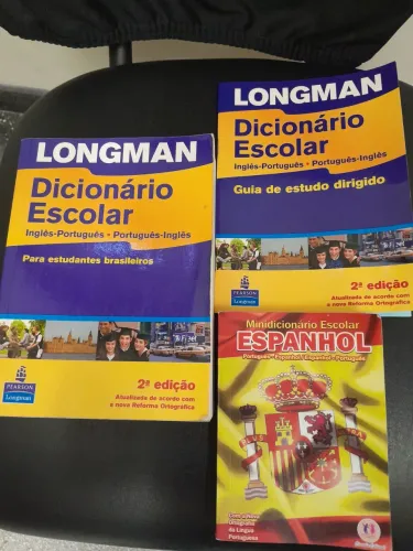 Dois Dicionários Escolar - Longman Inglês e Minidicionário Espanhol Ciranda Cultural 