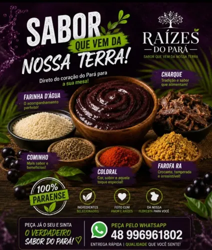 ? RAÍZES DO PARÁ ? O sabor das nossas raízes, perto de você. chama no whats *