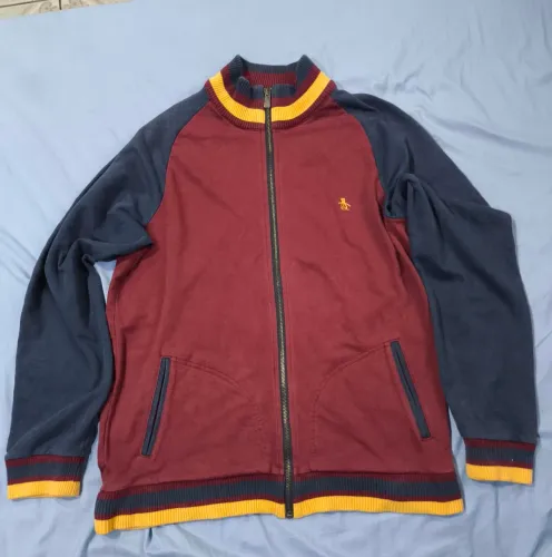 Jaqueta original penguin track jackt masculina 100% algodão tamanho GG