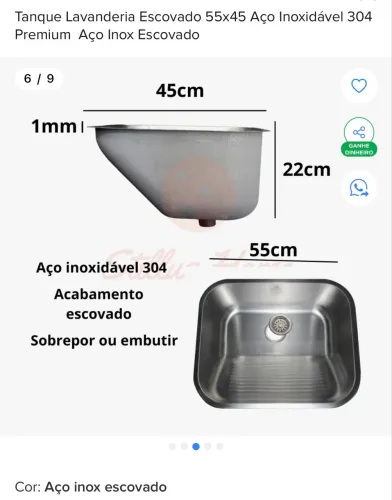 Tanque aço inox