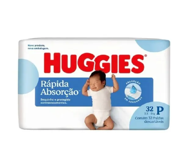 Pacote de Fralda Huggies P - 32 unid