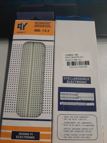 Kit com 2 unidades de Protoboard 830 Pontos