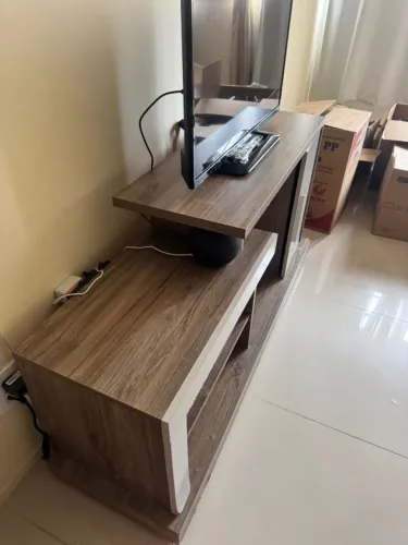 Rack Lottus Ébano e Areia 135 cm - Bom Estado