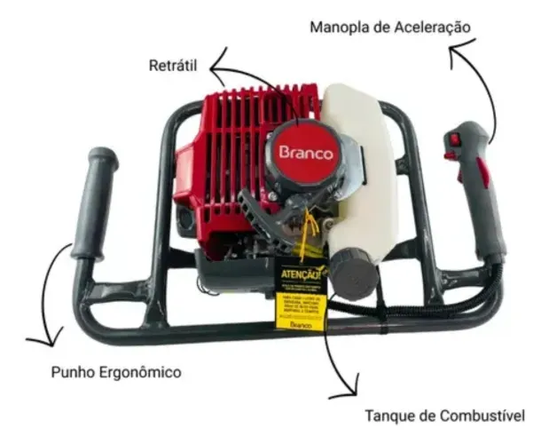 Perfurador de solo Branco motores sem broca BPS33