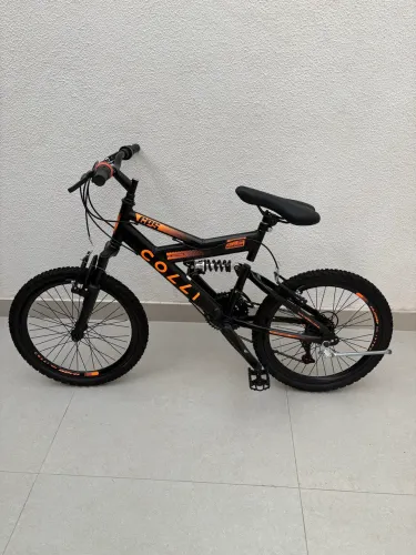 Bicicleta Colli Gps Dupla Suspensão Full Aro 20 21v Cor Preto C/ Laranja Neon 