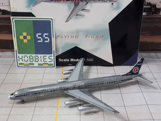 Miniatura Avião 5 Stars 1/500 Flying Tiger Line Douglas DC-8-60F