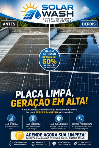 Limpeza de placa solar