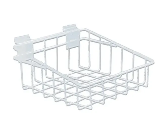 Kit 5 Cestos Pequenos Aço Branco para MDF Canaletado 5x20x20