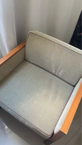 Poltrona rara, madeira maciça, tecido verde!