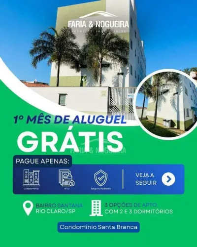 Apartamento para aluguel, 2 quartos, 1 vaga, Santana - Rio Claro/SP