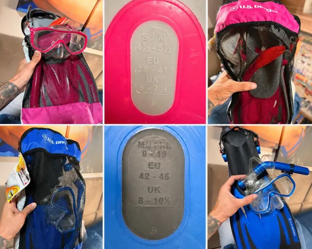 KIT MERGULHO U.S. DIVERS - AZUL E ROSA ?