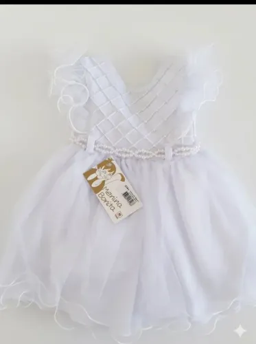 Vestido Infantil de Batizado e Festa - Novo