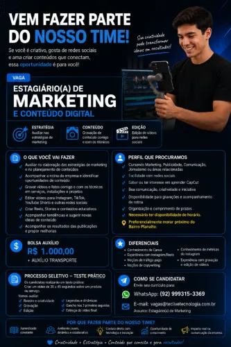 Estagiário de marketing e conteúdo digital
