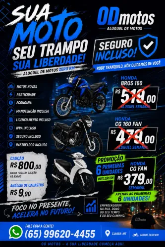 Aluguel de MOTOS 