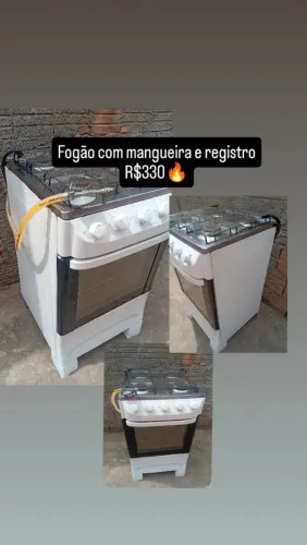 Fogão com mangueira e registro