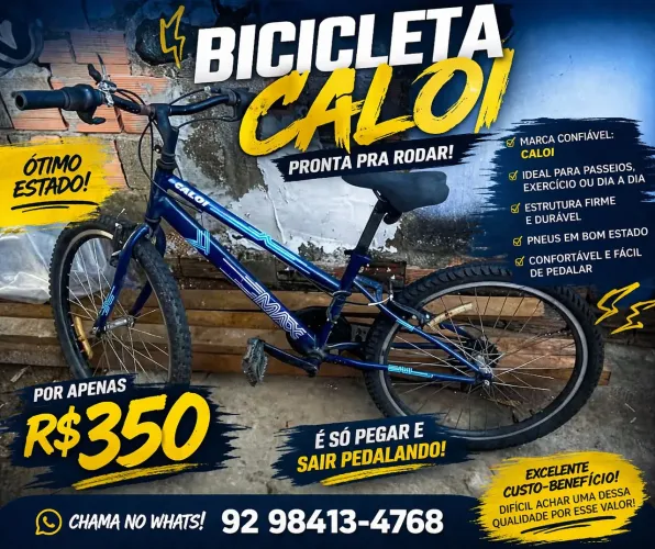 Bicicleta Caloi usada por 1 ano. Com boas condições de uso
