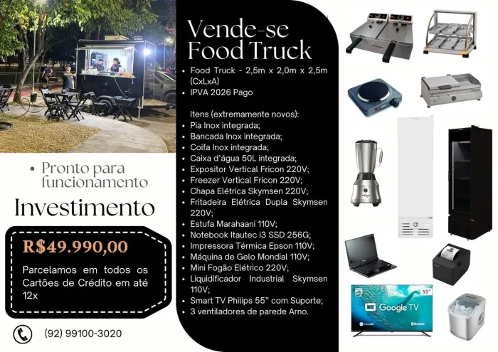 Food Truck Reboque - Totalmente equipado