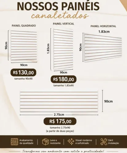 Painel canaletado para loja