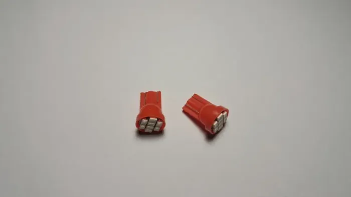 Par de Lampadas Pingo 8 Leds T10 Vermelho