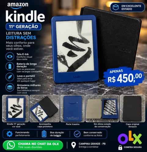 KINDLE AMAZON 11ª GERAÇÃO - AZUL